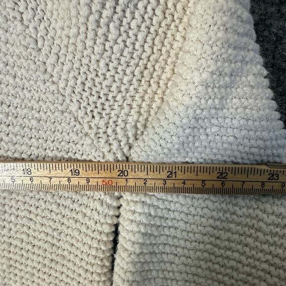 Madewell Sweater Womens Small Beige Chunky Knit Vneck Crop Relaxed Boho - Picture 5 of 8